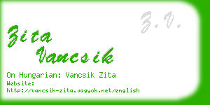 zita vancsik business card